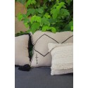 Coussin coton beige franges lorena canals 30 x 50 cm