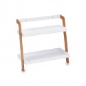 Petite étagère salle de bains bois blanc bambou 2 tablettes Zeller