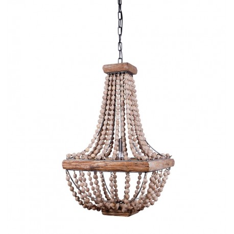 bloomingville terrain luminaire suspension perles de bois naturel 82041213