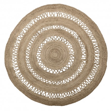 bloomingville tapis rond jute esprit broderie D 180 cm 40114494