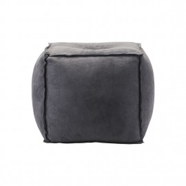 Quadratischer Pouf aus blaugrauem Wildleder von House Doctor Wildleder