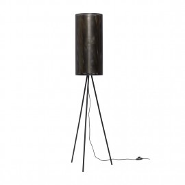 hubsch lampadaire design metal perforé noir laiton 990724