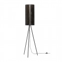 Lampadaire design métal perforé noir laiton Hübsch