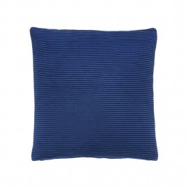 hubsch housse de coussin design bleu coton 50 x 50 cm