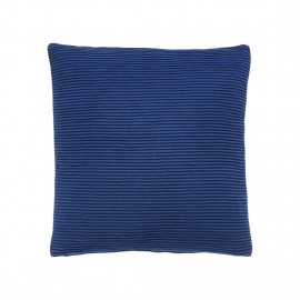 Coussin design carré bleu coton Hübsch