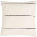 ib laursen housse de coussin carree coton blanc creme avec bandes noires