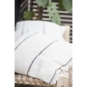 ib laursen housse de coussin carree coton blanc creme avec bandes noires