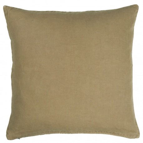 ib laursen housse de coussin carree lin vert kaki 50 x 50 cm