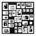 cadre photo mural pele mele carre magnetique noir blanc presse citron m30nb