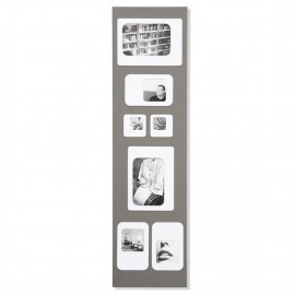Designer-Fotorahmen zur Wandmontage aus grauem magnetischem Metall Lemon Press M7