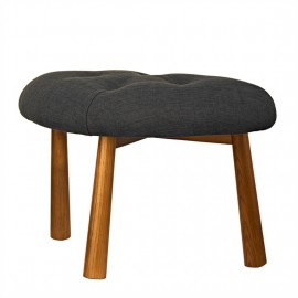 Tabouret textile gris bois Pols Potten Pebble