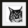 miho simply me illustration murale chat noir blanc cadre