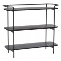 hubsch etagere a poser design bois metal noir 3 tablettes 020701