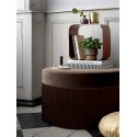 bloomingville grandma pouf velours rond marron avec franges 50218604