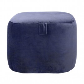 Bloomingville Bella blauer quadratischer Samthocker