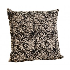 madam stoltz housse de coussin motif fleuri noir blanc 50 x 50 cm