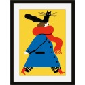 Affiche chat cadre noir Miho Catwalk
