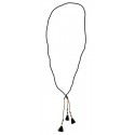 collier perles noires et pompons madam stoltz