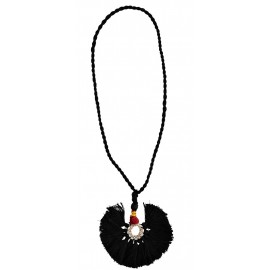 Collier noir coton tressé ethnique Madam Stoltz