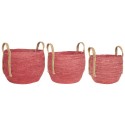 Set de 3 paniers tressés seagrass rose IB Laursen