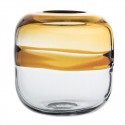 bloomingville vase verre souffle bicolore transparent jaune 31409687