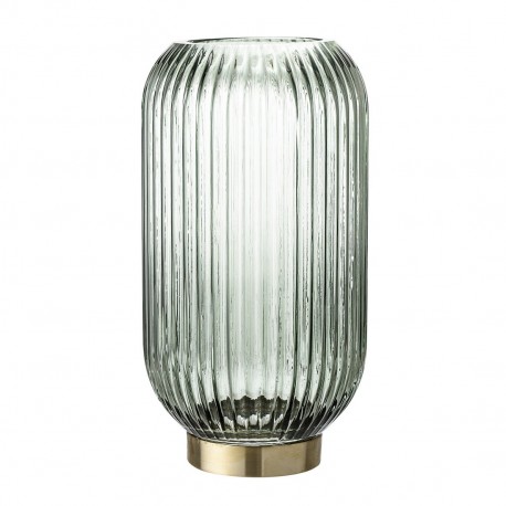 Vase verre vert métal doré forme lanterne Bloomingville