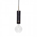 Suspension minimaliste ampoule marbre noir laiton Hübsch