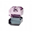 hubsch bougeoir design verre cristal cube rose gris 340701
