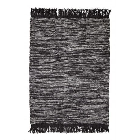 Tapis gris laine franges Bloomingville