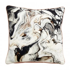 nordal housse de coussin carree velours aquarelle noir blanc