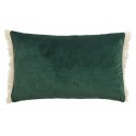 nordal housse de coussin rectangulaire velours vet franges 78900