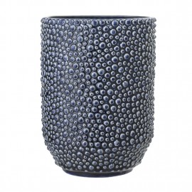 Vase bleu relief céramique Bloomingville