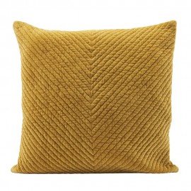 Housse de coussin carrée velours texturé jaune House Doctor Velv