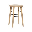 Tabouret de bar épuré rond bois de chêne clair Hübsch