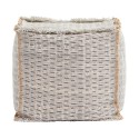 house doctor abi petit pouf carre ecru gris coton jute Ab3211