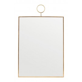 Miroir mural rectangulaire métal vintage House Doctor Loop laiton