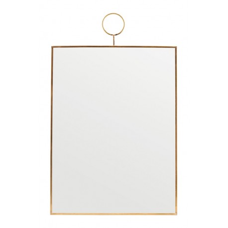 Miroir mural rectangulaire métal laiton vintage House Dotor Loop