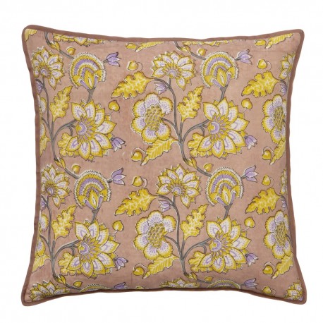 bungalow housse de coussin soie carree 50 x 50 cm ankita plumberry - Kdesign