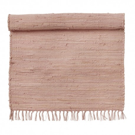 bungalow denmark tapis descente de lit chindi rose nude 60 x 90 cm