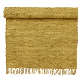 bungalow denmark tapis chindi descente de lit jaune curry 60 x 90 cm