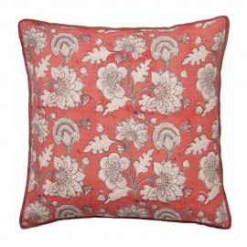 Housse de coussin carrée soie block print Bungalow Denmark Ankita Calypso