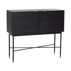 Hübsch schwarzes Designer-Sideboard aus Holz mit 2 Türen