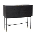 hubsch buffet commode bois noir design 2 portes 020704