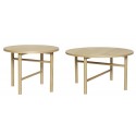 Set de 2 tables basses rondes scandinaves bois clair Hübsch