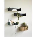 hubsch etagere murale design tole metal noir 990812