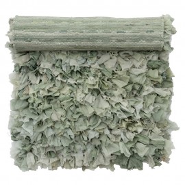 Tapis descente de lit chiffon tissu recyclé Bungalow Denmark vert