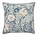 Housse de coussin soie motif fleuri Bungalow Denmark Peacock bleu