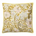 bungalow denmark housse de coussin carree soie fleuri jaune peacock