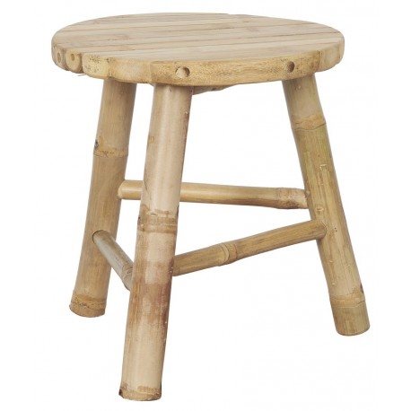 Tabouret rond rustique bois bambou IB Laursen