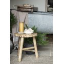 ib laursen tabouret rond rustique bois bambou 2287-00